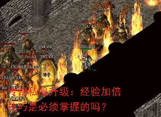 传奇私服升级:经验加倍技巧是必须掌握的吗? 传奇私服升级:经验加倍技巧是必须掌握的吗?