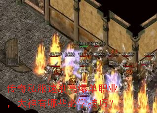 传奇私服速刷高爆单职业,大神有哪些必学技巧? 传奇私服速刷高爆单职业,大神有哪些必学技巧?