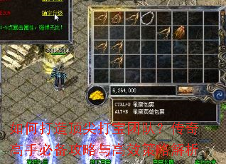 如何打造顶尖打宝团队?传奇高手必备攻略与高效策略解析 如何打造顶尖打宝团队?传奇高手必备攻略与高效策略解析