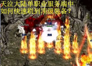 天泣大陆单职业服务端中如何快速刷到顶级装备？